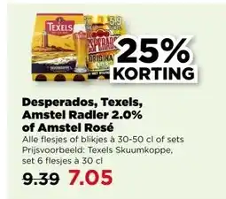 PLUS Desperados, Texels, Amstel Radler 2.0% of Amstel Rosé aanbieding