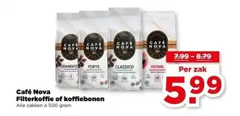 PLUS Café Nova Filterkoffie of koffiebonen aanbieding