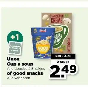 PLUS Unox Cup a soup of good snacks aanbieding
