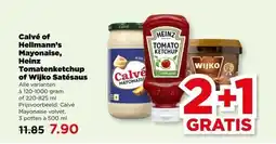 PLUS Calvé of Hellmann's Mayonaise, Heinz Tomatenketchup of Wijko Satésaus aanbieding