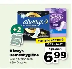 PLUS Always Dameshygiëne aanbieding