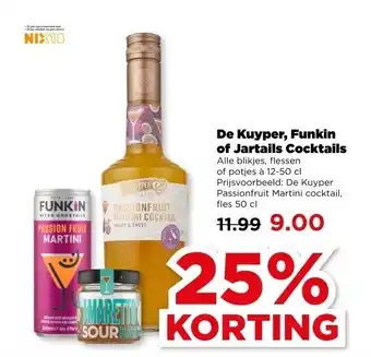 PLUS De Kuyper, Funkin of Jartails Cocktails aanbieding