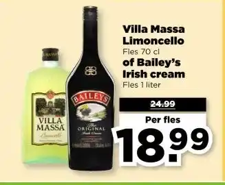 PLUS Villa Massa Limoncello of Bailey's Irish cream aanbieding