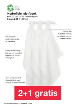 Zeeman Hydrofiele luier/doek aanbieding