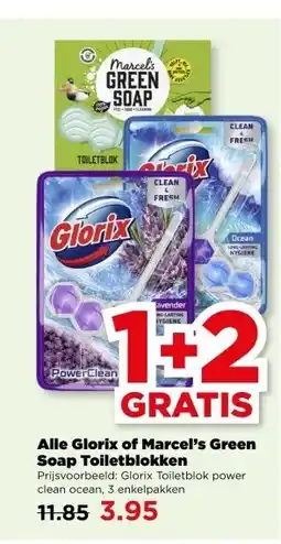 PLUS Alle Glorix of Marcel's Green Soap Toiletblokken aanbieding