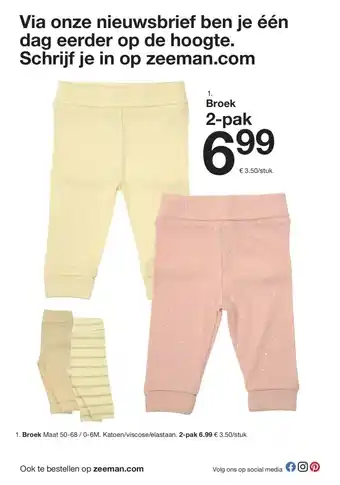 Zeeman Broek aanbieding