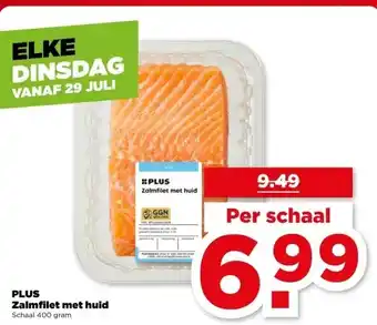 PLUS PLUS Zalmfilet met huid aanbieding
