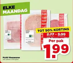 PLUS PLUS Vleeswaren aanbieding