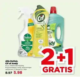 PLUS Alle Dettol, Cif of Andy aanbieding