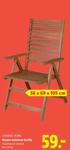 Lidl LIVARNO HOME Houten tuinstoel Sevilla aanbieding