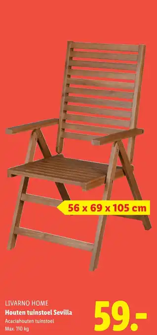 Lidl LIVARNO HOME Houten tuinstoel Sevilla aanbieding