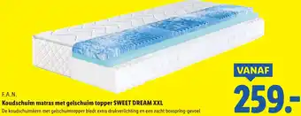 Lidl F.A.N. Koudschuim matras met gelschuim topper SWEET DREAM XXL aanbieding