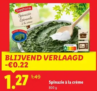 Lidl Spinazie à la crème aanbieding