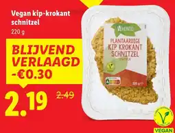 Lidl Vegan kip krokant schnitzel aanbieding