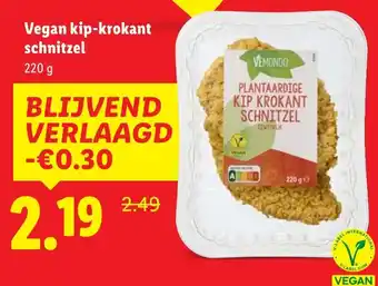 Lidl Vegan kip krokant schnitzel aanbieding