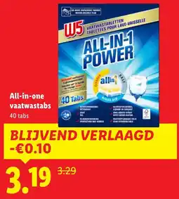 Lidl W5 All-in-one vaatwastabs aanbieding