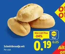 Lidl Schnittbroodje Wit aanbieding