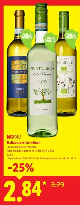 Lidl NIX18 Italiaanse witte wijnen aanbieding