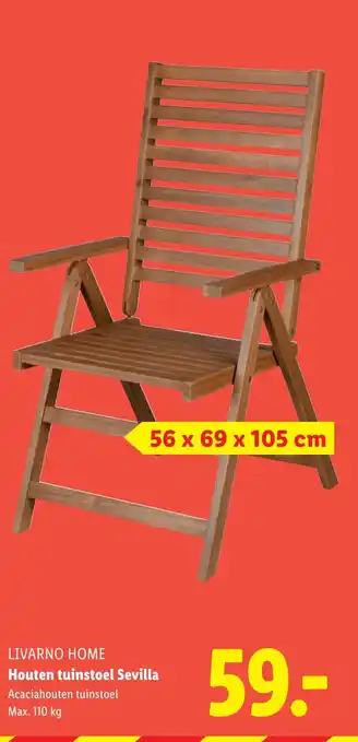Lidl Livarno home houten tuinstoel sevilla aanbieding