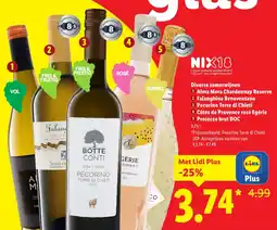 Lidl NIX18 Diverse Zomerwijnen aanbieding