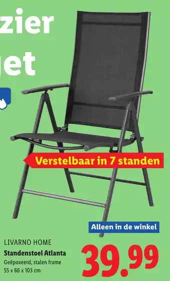 Lidl Livarno home Standenstoel Atlanta aanbieding