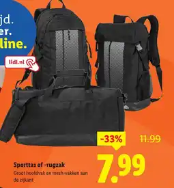 Lidl Sporttas of rugzak aanbieding