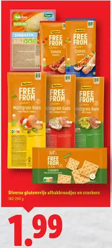Lidl Diverse glutenvrije afbakbroodjes en crackers aanbieding