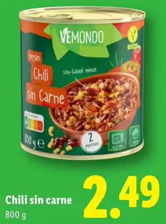 Lidl Chili Sin Carne aanbieding