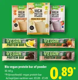 Lidl Bio vegan protein bar of poeder aanbieding