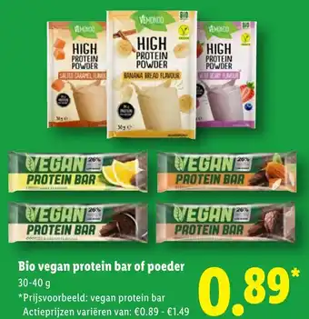 Lidl Bio vegan protein bar of poeder aanbieding