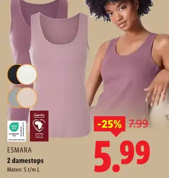 Lidl ESMARA 2 damestops aanbieding