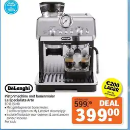 Albert Heijn Pistonmachine met bonenmaler La Specialista Arte aanbieding