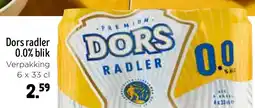 Jumbo Dors radler 0.0% blik aanbieding