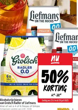 Jumbo Alcoholvrije bieren van Grolsch Radler of Liefmans aanbieding