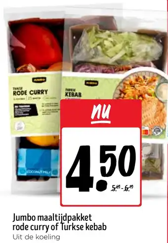 Jumbo Jumbo maaltijdpakket rode curry of Turkse kebab aanbieding