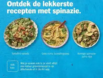 Albert Heijn Ontdek de lekkerste recepten met spinazie. aanbieding