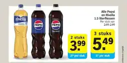 Albert Heijn Alle Pepsi en Rivella 1.5 literflessen aanbieding