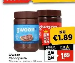 Vomar Voordeelmarkt G'woon Chocopasta aanbieding