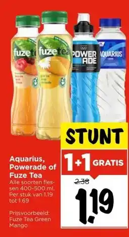 Vomar Voordeelmarkt Aquarius, Powerade of Fuze Tea aanbieding