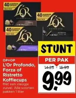 Vomar Voordeelmarkt L'Or Profondo, Forza of Ristretto Koffiecups aanbieding