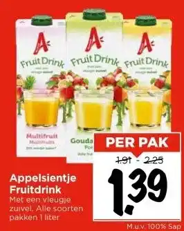 Vomar Voordeelmarkt Appelsientje Fruitdrink aanbieding
