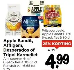 Vomar Voordeelmarkt Apple Bandit, Affligem, Desperados of Tripel Karmeliet aanbieding