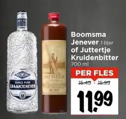 Vomar Voordeelmarkt Boomsma Jenever 1 liter of Juttertje Kruidenbitter 700 ml aanbieding