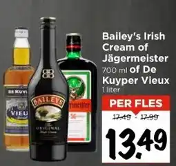 Vomar Voordeelmarkt Bailey's Irish Cream of Jägermeister 700 ml of De Kuyper Vieux 1 liter aanbieding