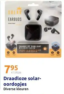Action Draadloze solar- oordopjes aanbieding