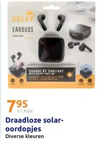 Action Draadloze solar- oordopjes aanbieding
