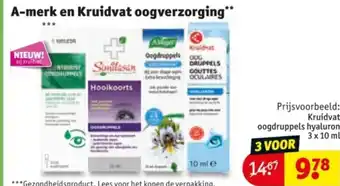 Kruidvat A-merk en Kruidvat oogverzorging aanbieding