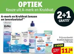 Kruidvat A-merk en Kruidvat lenzen en lensvloeistof aanbieding
