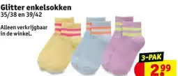 Kruidvat Glitter enkelsokken aanbieding