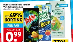 Hoogvliet DubbelFrisss Boost, Taksi of Van de Boom ijsthee aanbieding